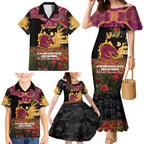 Personalised Brisbane Broncos Rugby ANZAC Day Family Matching Mermaid Dress and Hawaiian Shirt Last Post Poppy We Will Remember Them
