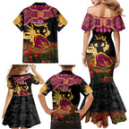 Personalised Brisbane Broncos Rugby ANZAC Day Family Matching Mermaid Dress and Hawaiian Shirt Last Post Poppy We Will Remember Them
