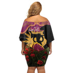 Personalised Brisbane Broncos Rugby ANZAC Day Family Matching Off Shoulder Short Dress and Hawaiian Shirt Last Post Poppy We Will Remember Them