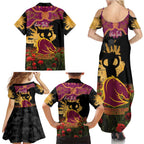Personalised Brisbane Broncos Rugby ANZAC Day Family Matching Summer Maxi Dress and Hawaiian Shirt Last Post Poppy We Will Remember Them