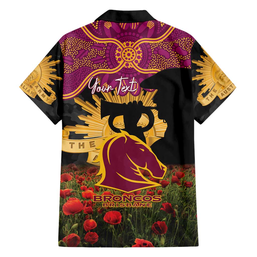 Personalised Brisbane Broncos Rugby ANZAC Day Family Matching Tank Maxi Dress and Hawaiian Shirt Last Post Poppy We Will Remember Them