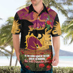 Personalised Brisbane Broncos Rugby ANZAC Day Hawaiian Shirt Last Post Poppy We Will Remember Them