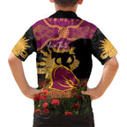 Personalised Brisbane Broncos Rugby ANZAC Day Hawaiian Shirt Last Post Poppy We Will Remember Them