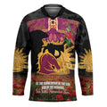 Personalised Brisbane Broncos Rugby ANZAC Day Hockey Jersey Last Post Poppy We Will Remember Them