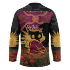 Personalised Brisbane Broncos Rugby ANZAC Day Hockey Jersey Last Post Poppy We Will Remember Them