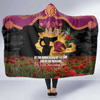 Personalised Brisbane Broncos Rugby ANZAC Day Hooded Blanket Last Post Poppy We Will Remember Them
