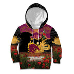 Personalised Brisbane Broncos Rugby ANZAC Day Kid Hoodie Last Post Poppy We Will Remember Them