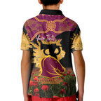 Personalised Brisbane Broncos Rugby ANZAC Day Kid Polo Shirt Last Post Poppy We Will Remember Them
