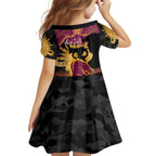 Personalised Brisbane Broncos Rugby ANZAC Day Kid Short Sleeve Dress Last Post Poppy We Will Remember Them