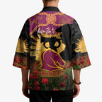 Personalised Brisbane Broncos Rugby ANZAC Day Kimono Last Post Poppy We Will Remember Them
