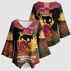 Personalised Brisbane Broncos Rugby ANZAC Day Kimono Sleeve Blouse Last Post Poppy We Will Remember Them