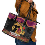Personalised Brisbane Broncos Rugby ANZAC Day Leather Tote Bag Last Post Poppy We Will Remember Them