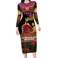 Personalised Brisbane Broncos Rugby ANZAC Day Long Sleeve Bodycon Dress Last Post Poppy We Will Remember Them