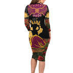 Personalised Brisbane Broncos Rugby ANZAC Day Long Sleeve Bodycon Dress Last Post Poppy We Will Remember Them