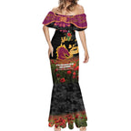 Personalised Brisbane Broncos Rugby ANZAC Day Mermaid Dress Last Post Poppy We Will Remember Them