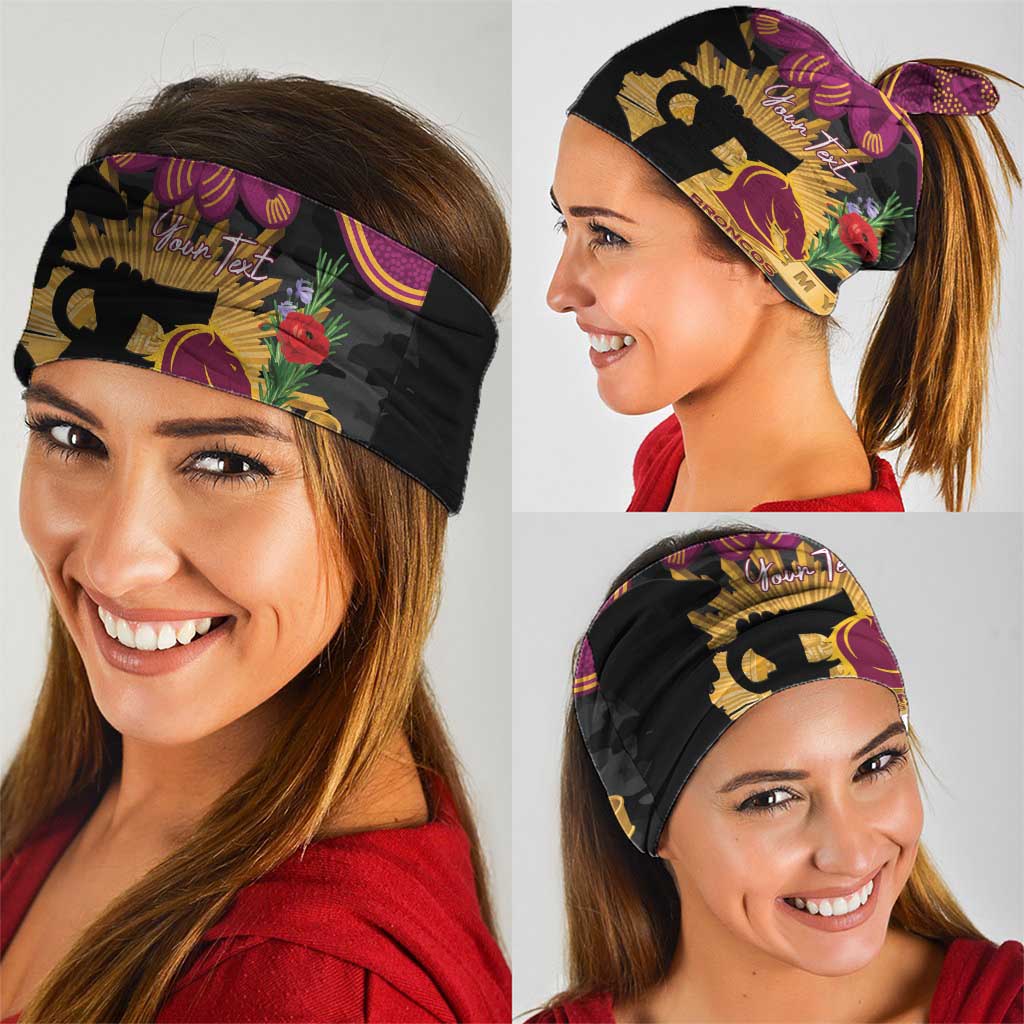 Personalised Brisbane Broncos Rugby ANZAC Day Neck Gaiter Last Post Poppy We Will Remember Them
