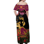 Personalised Brisbane Broncos Rugby ANZAC Day Off Shoulder Maxi Dress Last Post Poppy We Will Remember Them
