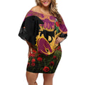 Personalised Brisbane Broncos Rugby ANZAC Day Off Shoulder Short Dress Last Post Poppy We Will Remember Them