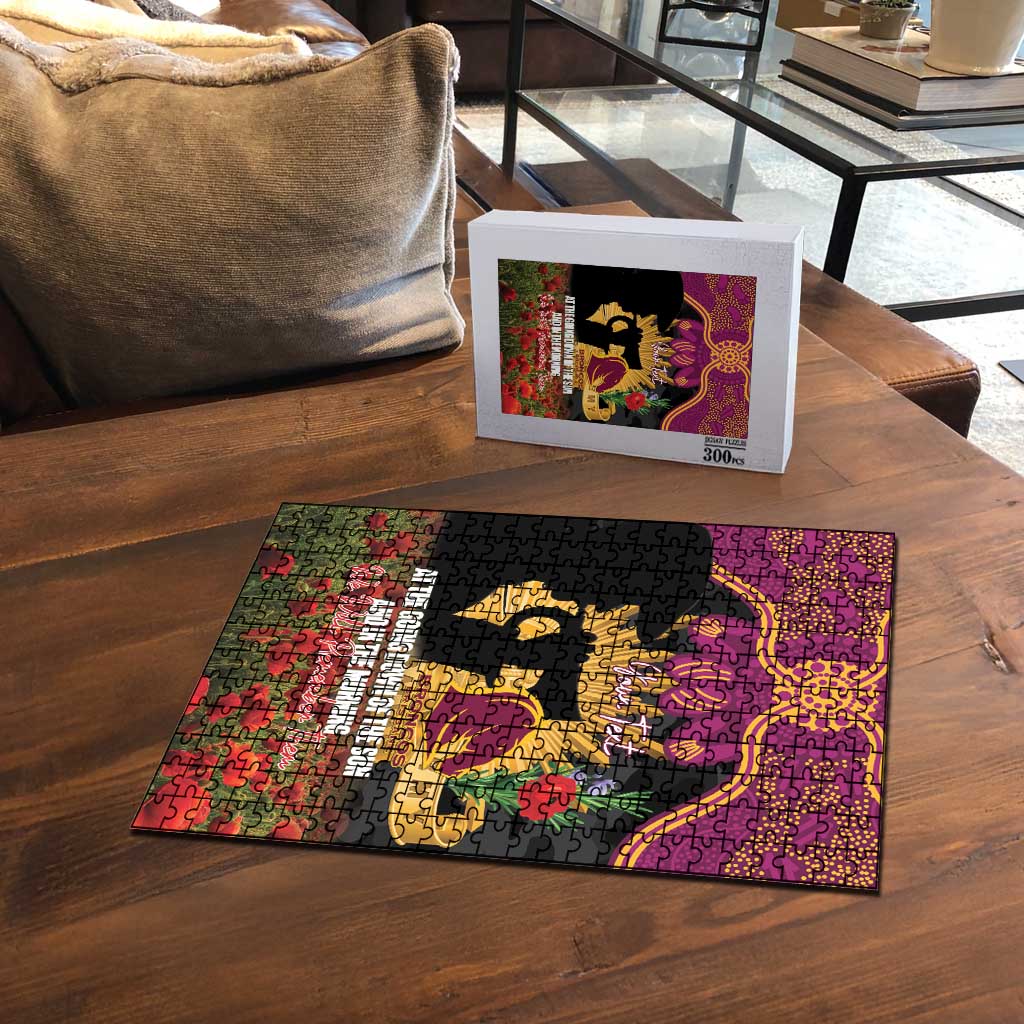 Personalised Brisbane Broncos Rugby ANZAC Day Puzzle Last Post Poppy We Will Remember Them