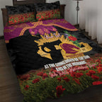 Personalised Brisbane Broncos Rugby ANZAC Day Quilt Bed Set Last Post Poppy We Will Remember Them