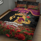 Personalised Brisbane Broncos Rugby ANZAC Day Quilt Bed Set Last Post Poppy We Will Remember Them