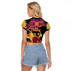 Personalised Brisbane Broncos Rugby ANZAC Day Raglan Cropped T Shirt Last Post Poppy We Will Remember Them