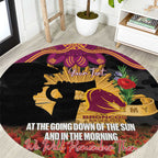 Personalised Brisbane Broncos Rugby ANZAC Day Round Carpet Last Post Poppy We Will Remember Them