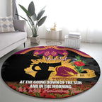 Personalised Brisbane Broncos Rugby ANZAC Day Round Carpet Last Post Poppy We Will Remember Them