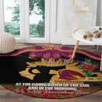 Personalised Brisbane Broncos Rugby ANZAC Day Round Carpet Last Post Poppy We Will Remember Them