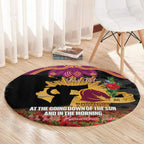 Personalised Brisbane Broncos Rugby ANZAC Day Round Carpet Last Post Poppy We Will Remember Them