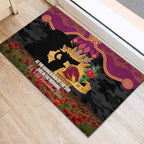 Personalised Brisbane Broncos Rugby ANZAC Day Rubber Doormat Last Post Poppy We Will Remember Them