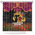 Personalised Brisbane Broncos Rugby ANZAC Day Shower Curtain Last Post Poppy We Will Remember Them