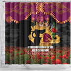 Personalised Brisbane Broncos Rugby ANZAC Day Shower Curtain Last Post Poppy We Will Remember Them