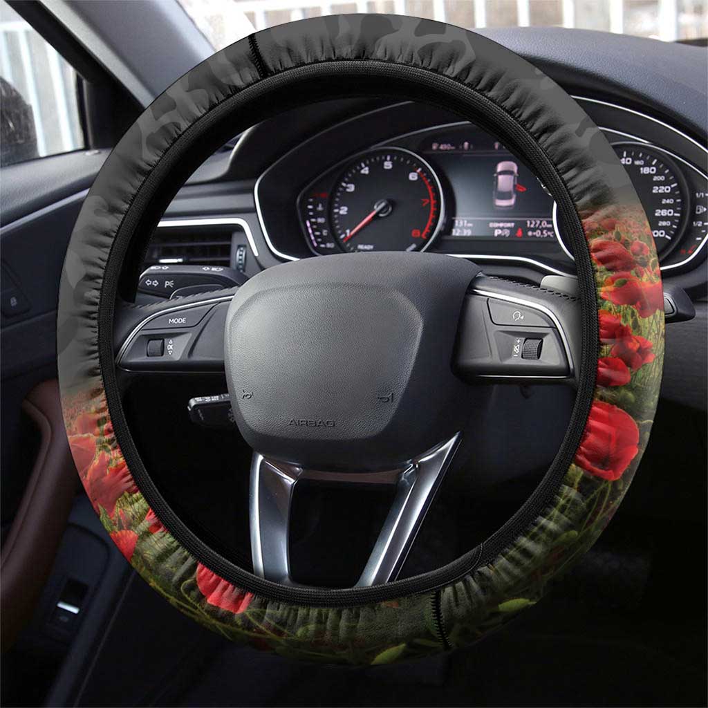 Brisbane Broncos Rugby ANZAC Day Steering Wheel Cover Last Post Poppy We Will Remember Them