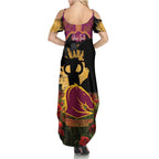 Personalised Brisbane Broncos Rugby ANZAC Day Summer Maxi Dress Last Post Poppy We Will Remember Them