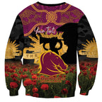 Personalised Brisbane Broncos Rugby ANZAC Day Sweatshirt Last Post Poppy We Will Remember Them