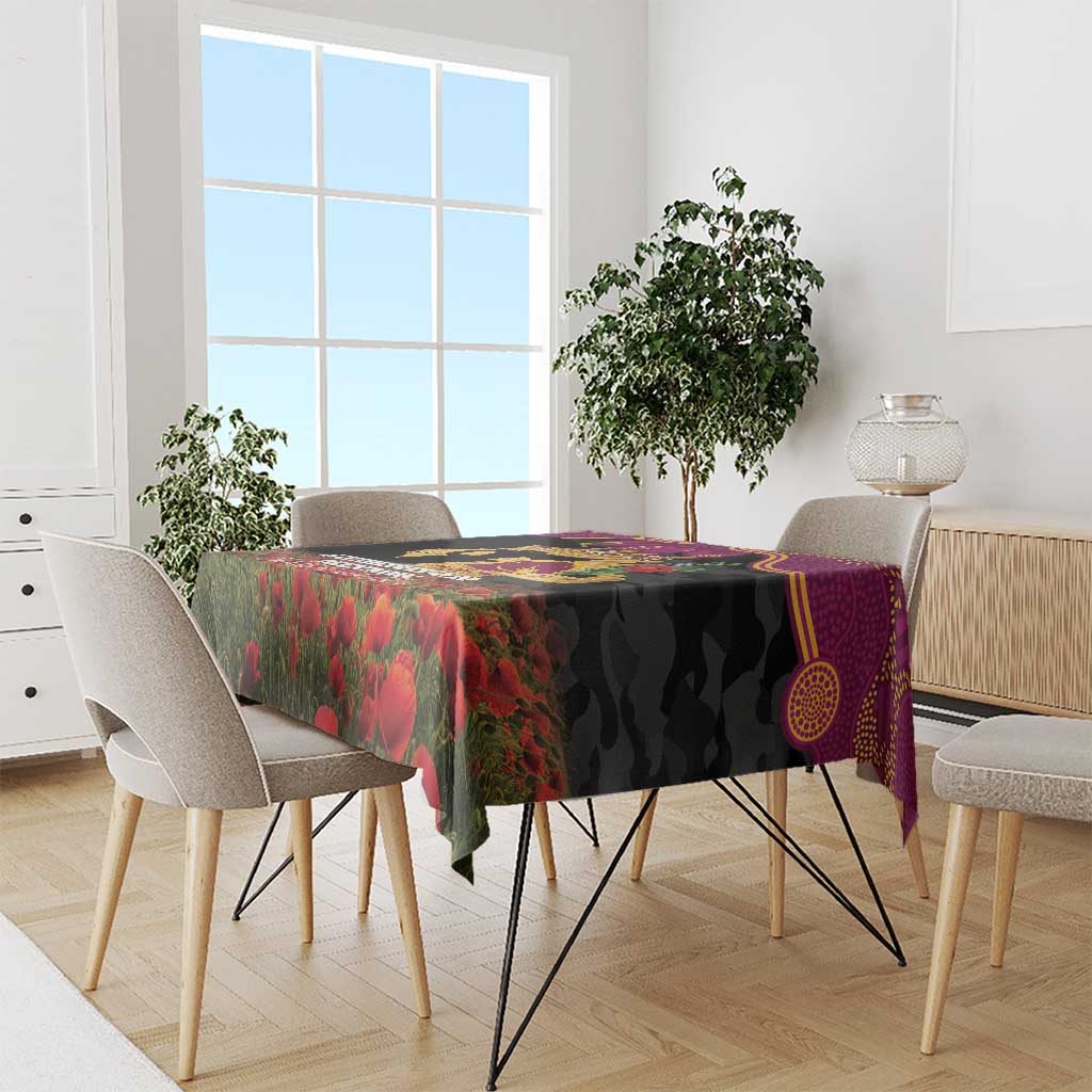 Personalised Brisbane Broncos Rugby ANZAC Day Tablecloth Last Post Poppy We Will Remember Them