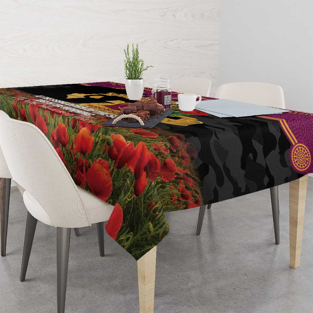 Personalised Brisbane Broncos Rugby ANZAC Day Tablecloth Last Post Poppy We Will Remember Them