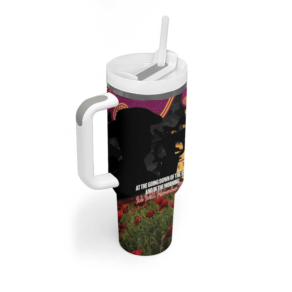 Personalised Brisbane Broncos Rugby ANZAC Day Tumbler With Handle Last Post Poppy We Will Remember Them