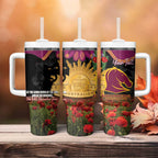 Personalised Brisbane Broncos Rugby ANZAC Day Tumbler With Handle Last Post Poppy We Will Remember Them