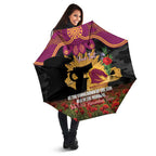 Personalised Brisbane Broncos Rugby ANZAC Day Umbrella Last Post Poppy We Will Remember Them