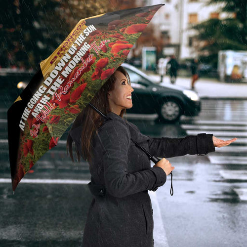 Personalised Brisbane Broncos Rugby ANZAC Day Umbrella Last Post Poppy We Will Remember Them