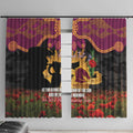 Personalised Brisbane Broncos Rugby ANZAC Day Window Curtain Last Post Poppy We Will Remember Them