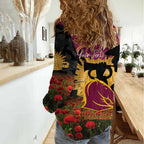 Personalised Brisbane Broncos Rugby ANZAC Day Women Casual Shirt Last Post Poppy We Will Remember Them