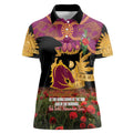 Personalised Brisbane Broncos Rugby ANZAC Day Women Polo Shirt Last Post Poppy We Will Remember Them