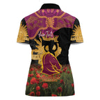 Personalised Brisbane Broncos Rugby ANZAC Day Women Polo Shirt Last Post Poppy We Will Remember Them