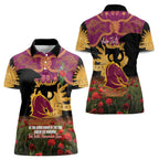 Personalised Brisbane Broncos Rugby ANZAC Day Women Polo Shirt Last Post Poppy We Will Remember Them