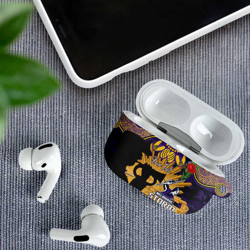 Personalised Melbourne Storm Rugby ANZAC Day AirPods Case Last Post Poppy We Will Remember Them