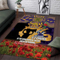 Personalised Melbourne Storm Rugby ANZAC Day Area Rug Last Post Poppy We Will Remember Them
