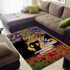 Personalised Melbourne Storm Rugby ANZAC Day Area Rug Last Post Poppy We Will Remember Them